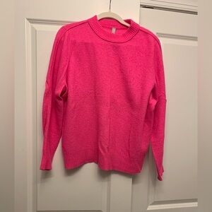 Athleta Merino Blend Neon Pink Sweater